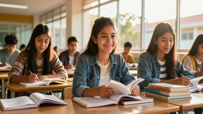 Estudiante mexicano sonriente en campus moderno