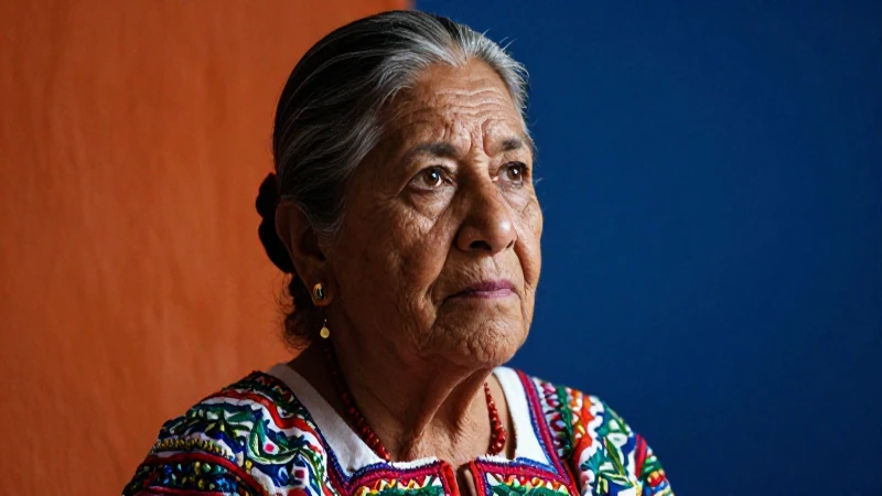 Mujer mayor mexicana con iluminación dramática
