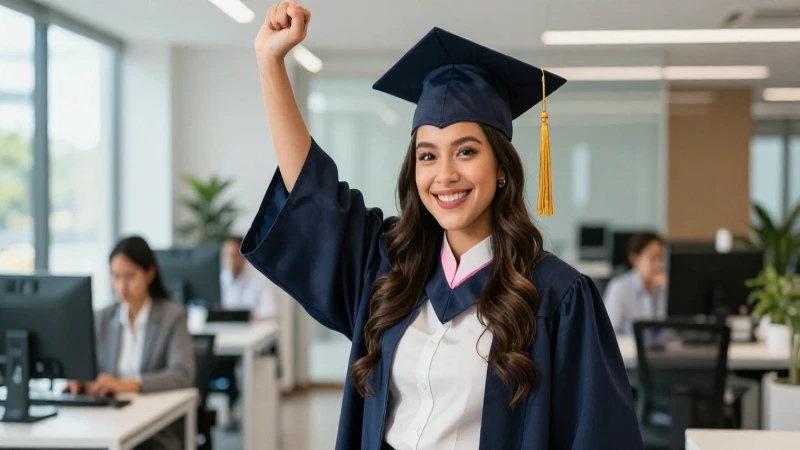 Graduado mexicano ambicioso en oficina moderna
