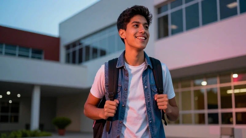 Joven estudiante mexicano, vibrante y ambicioso