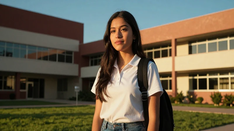 Estudiante mexicano moderno con atmósfera académica vibrante