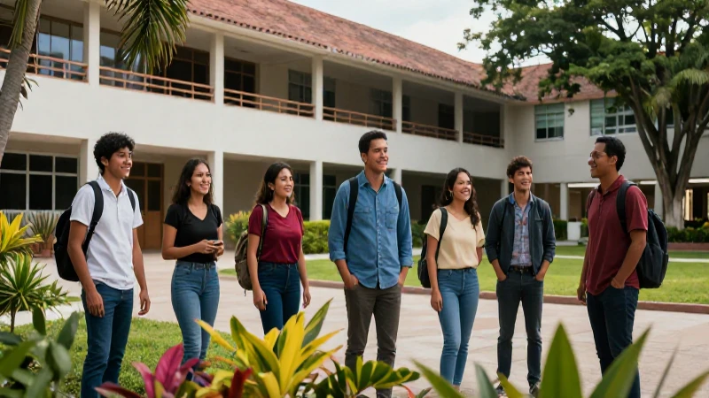 Profesor universitario sonríen en campus soleado