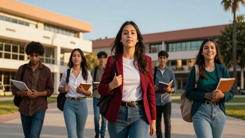Estudiantes mexicanos celebrando un futuro académico vibrante