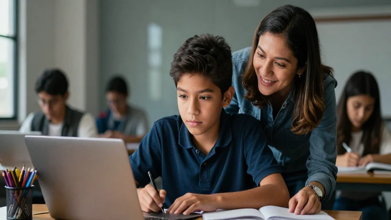 Estudiante mexicano enfocado en aprendizaje moderno