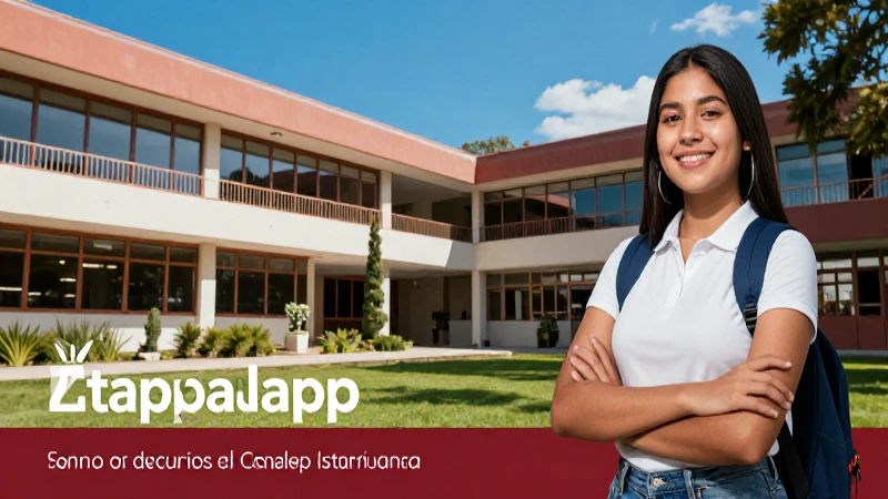 Estudiante de Conalep sonríe en campus moderno