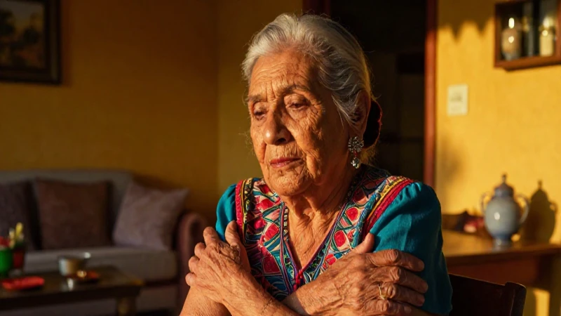 Abuela mexicana elegante en luz cálida