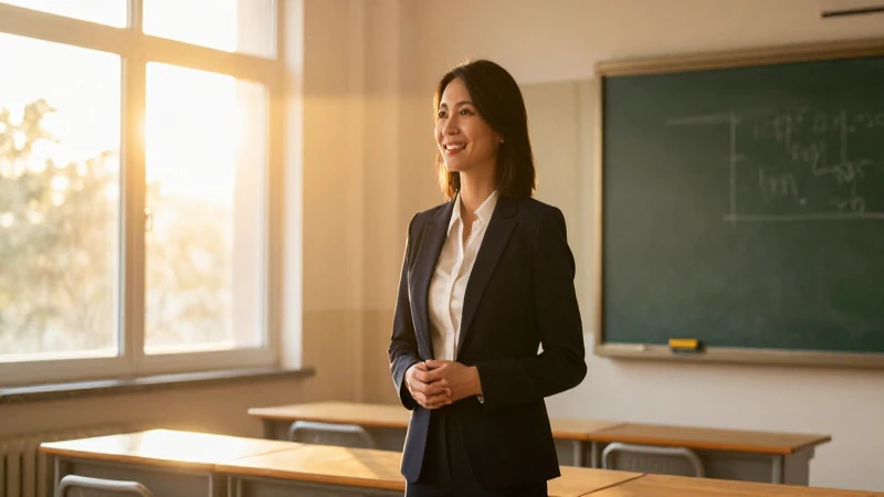 Cuáles son los bonos que reciben los profesores en España 2 Maestro optimista en aula moderna con luz vibrante