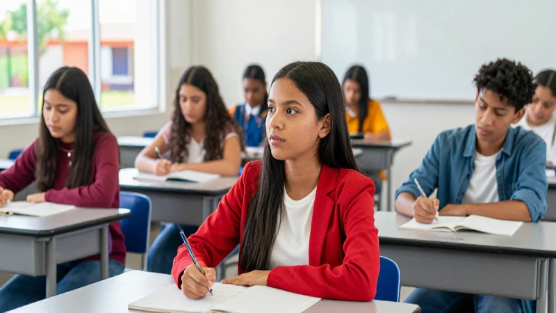 Jóvenes mexicanos estudian en un aula moderna