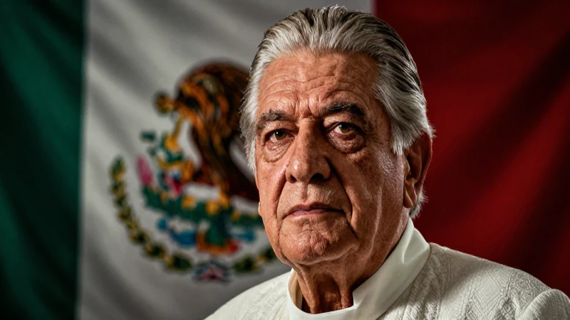 Retrato poderoso de estadista mexicano