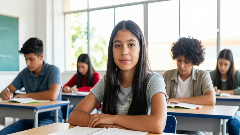 Estudiante mexicano brillante en entorno moderno