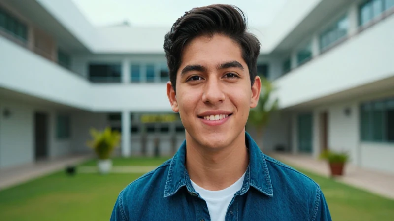 Retrato de joven mexicano profesional con estilo vibrante