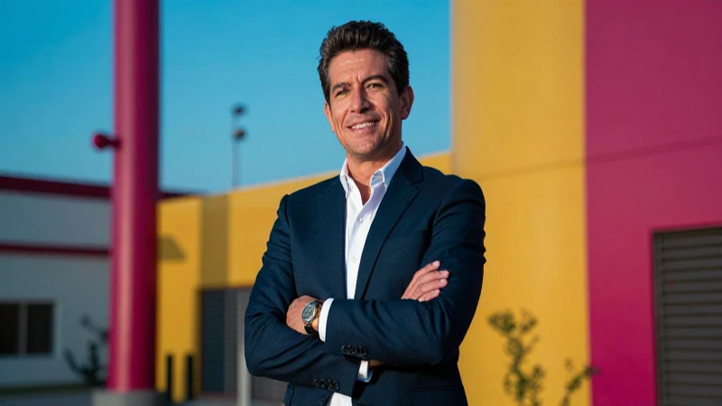 Profesional mexicano optimista en Mexicali industrial vibrante