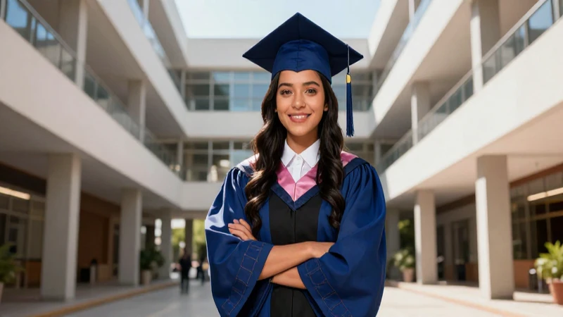 Éxito profesional: graduado mexicano moderno y ambicioso