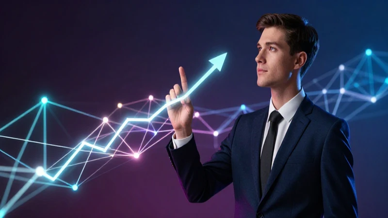 Profesional con ascenso brillante y digital