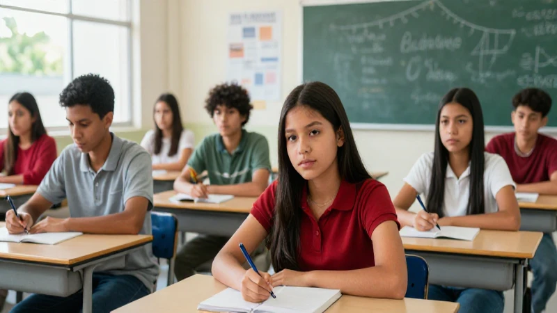 Estudiantes mexicanos en aula moderna y vibrante