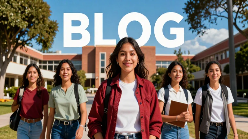 Estudiante mexicano brillante en campus moderno