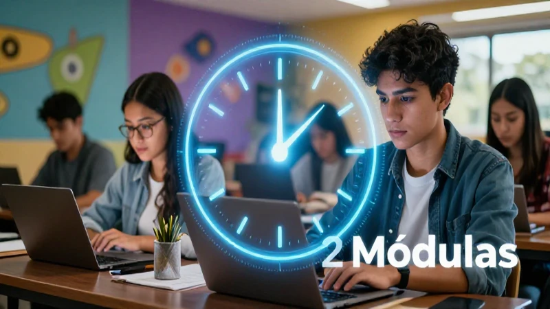 Estudiante mexicano midiendo tiempo de estudio