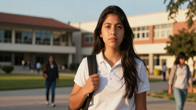 Estudiante mexicano decidido en campus vibrante