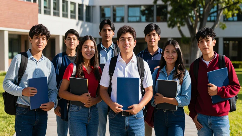 Estudiantes mexicanos celebrando logro académico