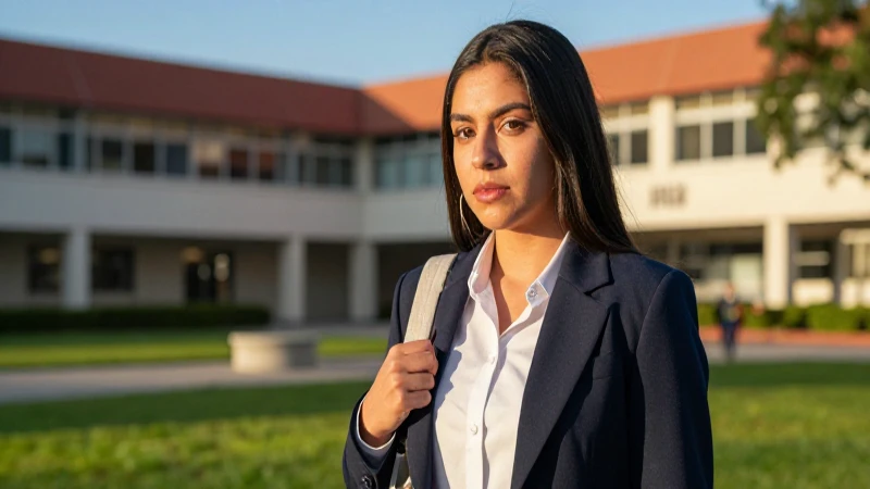 Estudiante mexicano exitoso en campus universitario