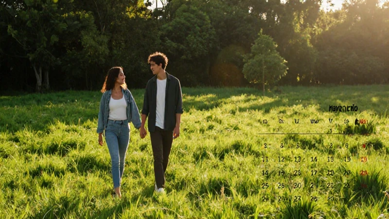 Cita romántica en naturaleza durante el verano