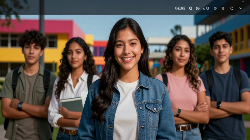 Retrato vibrante de estudiante mexicano exitoso