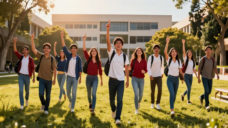 Éxito estudiantil vibrante en campus mexicano
