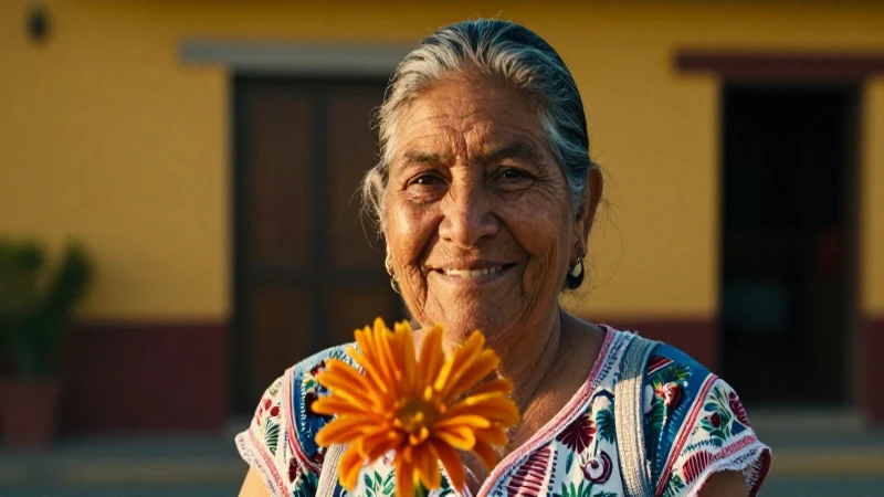 Retrato detallado de mujer mexicana sonriente en luz dorada