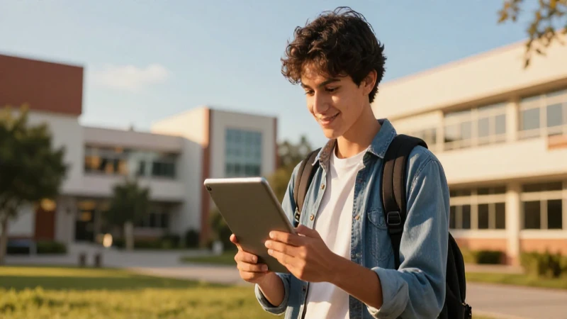 Estudiante mexicano aprende con tecnología moderna