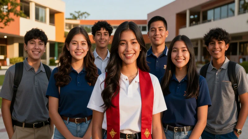 Estudiantes mexicanos celebrando logros académicos en la hora dorada