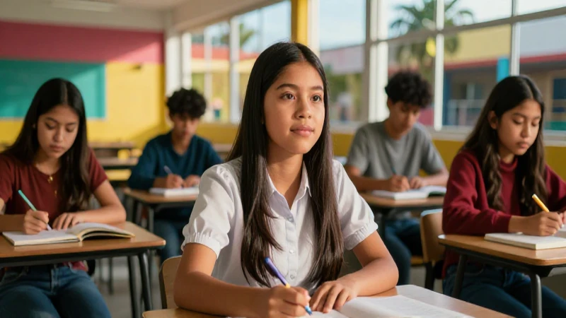 Estudiante mexicano exitoso en clase moderna