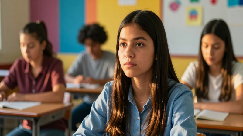 Estudiante mexicano enfocado en clase moderna