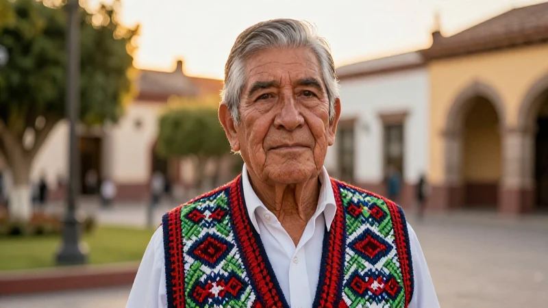 Retrato de hombre mayor mexicano, elegante y detallado