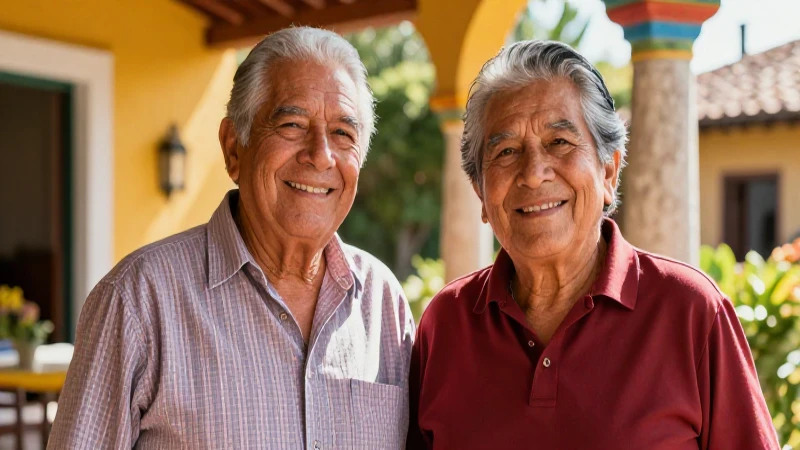 Pareja mexicana sonriente bajo el sol
