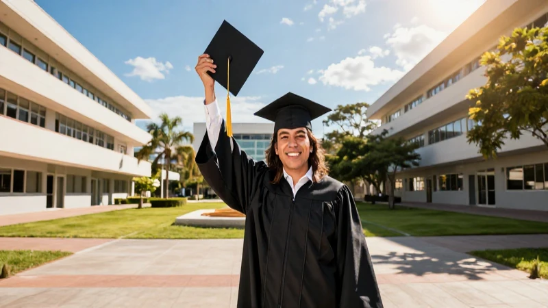 Mexicano graduado celebra su éxito