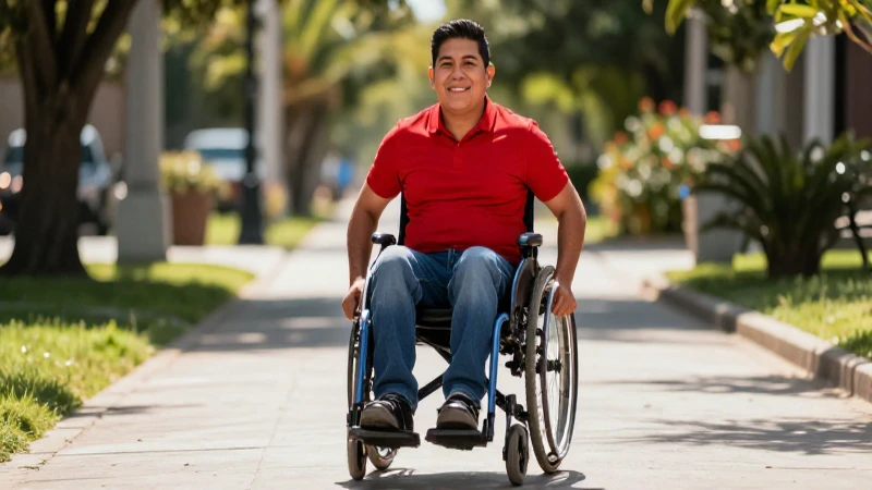 Joven mexicano sonriente camina con confianza