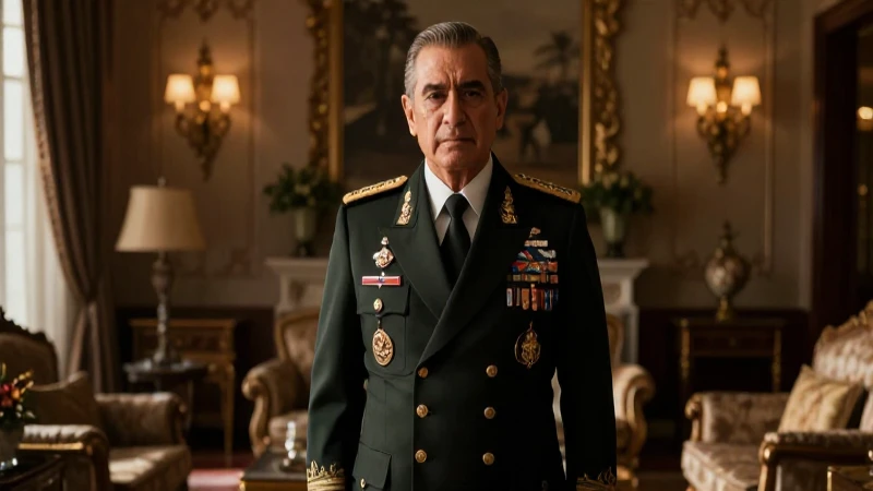 General retirado elegante en lujoso salón