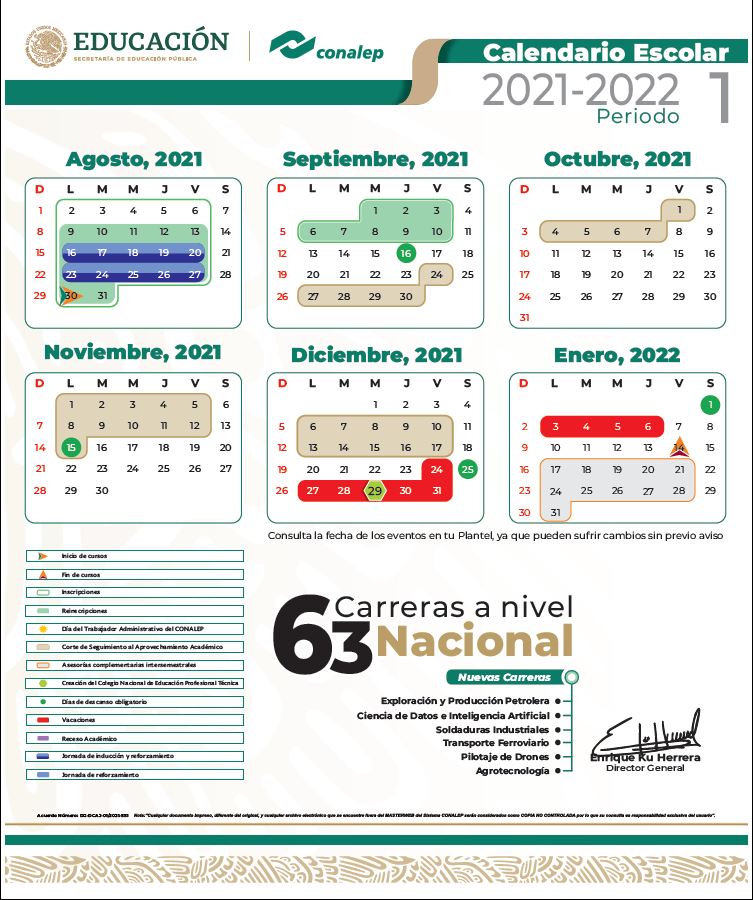 Calendario del Conalep: Descárgalo fácilmente para el próximo ciclo escolar