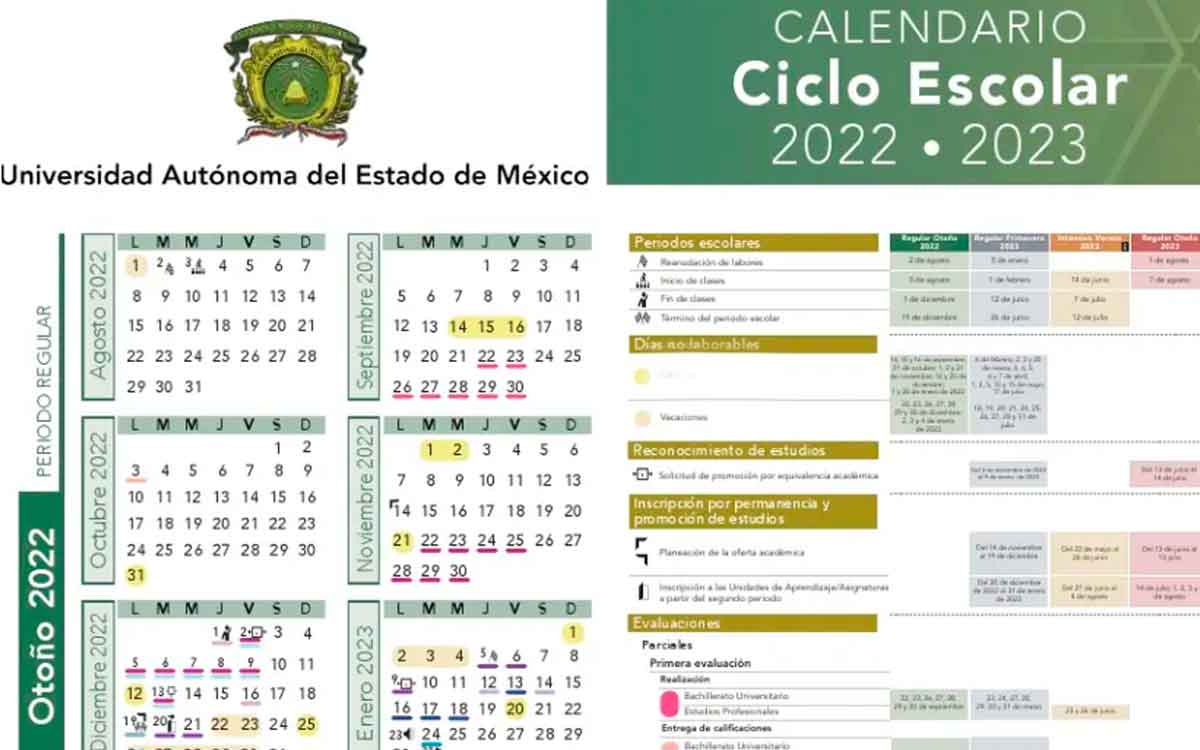 Calendario escolar 2022-2023 de la UAEM: fechas y eventos principales