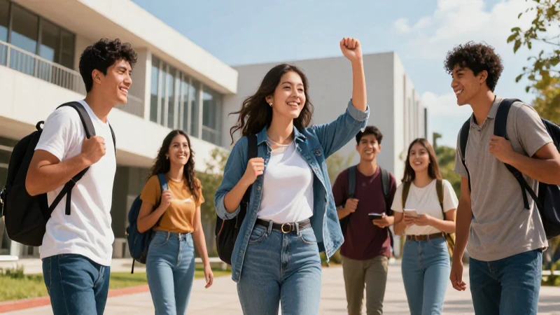 Estudiantes mexicanos colaborando con estilo vibrante