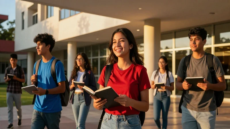 Estudiante universitario mexicano en campus académico