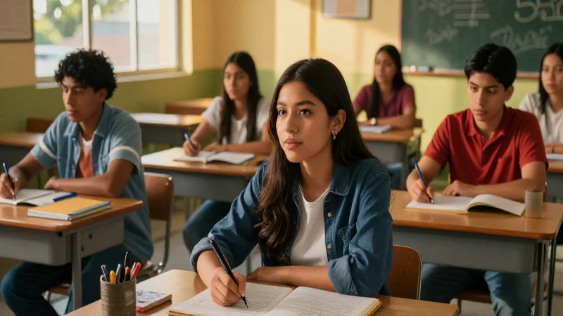 Estudiantes mexicanos aprenden en un aula moderna