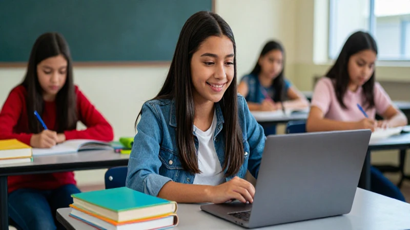 Estudiante mexicano exitoso en clase moderna