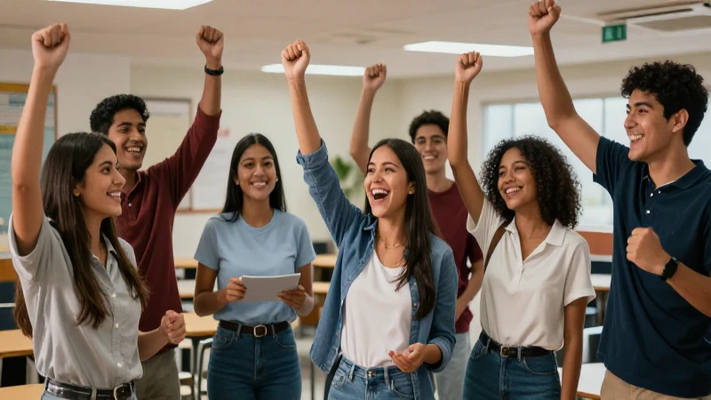 Estudiantes celebran éxito académico
