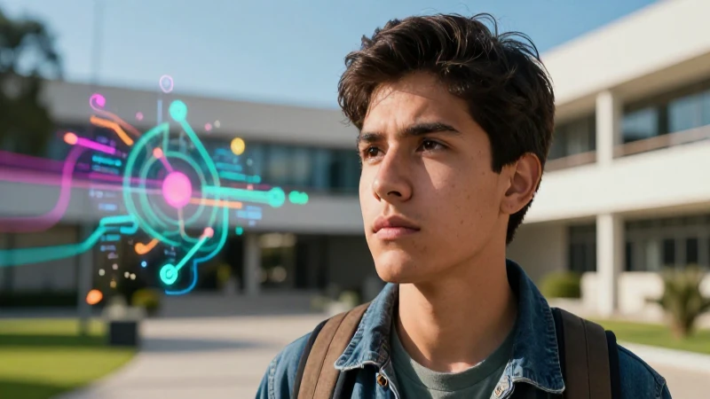 Estudiante reflexivo sobre el futuro universitario