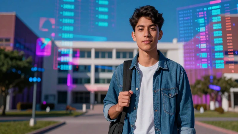 Estudiante mexicano frente a datos financieros abstractos