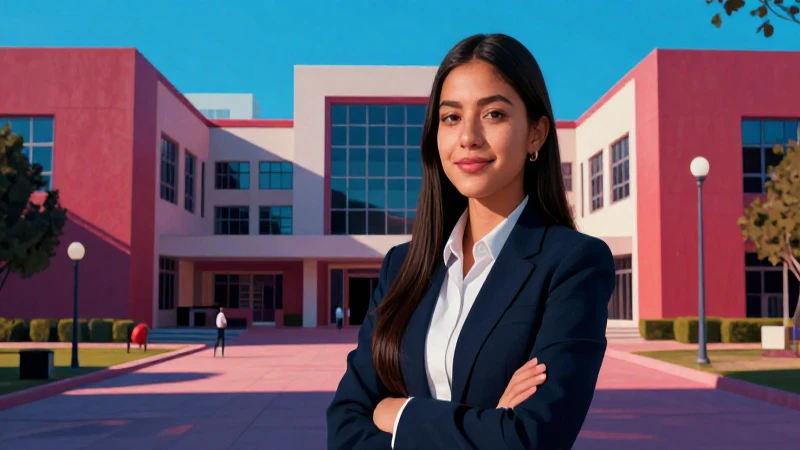 Estudiante mexicano moderno con éxito académico en campus vibrante