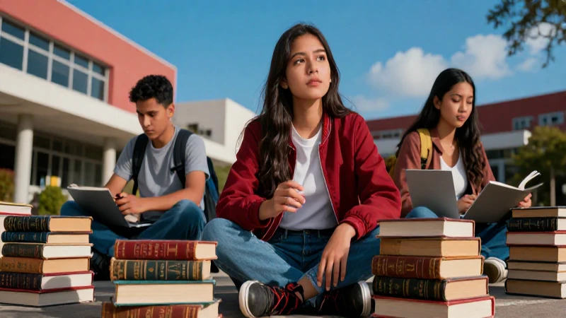 Estudiante universitario mexicano en un campus moderno