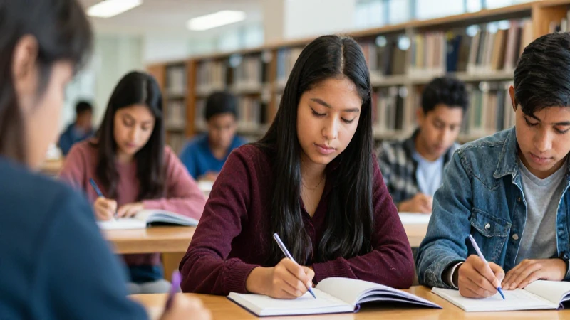 Estudiantes mexicanos estudian en una biblioteca moderna