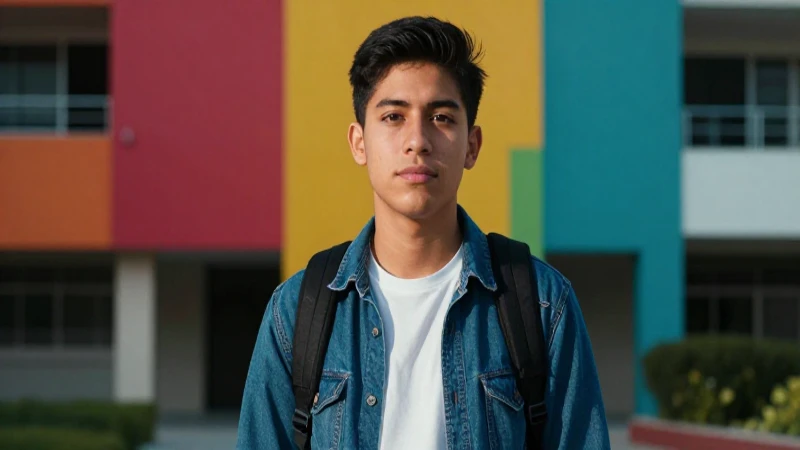 Joven mexicano, retrato cinematográfico vibrante